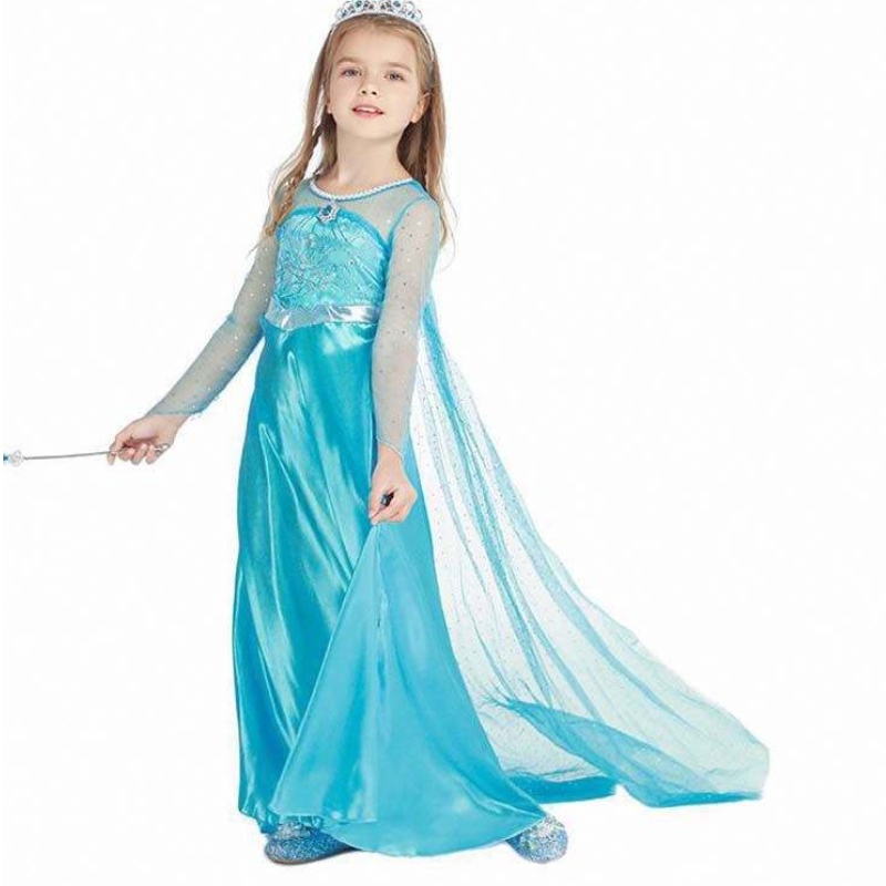 어린이 \\\\ \'s Wear Kids Party Cosplay 의상 Long Sleeve Squin Girl Elsa 드레스 세트 새로운 Elsa Anna 드레스 3-8T HCGD-001
