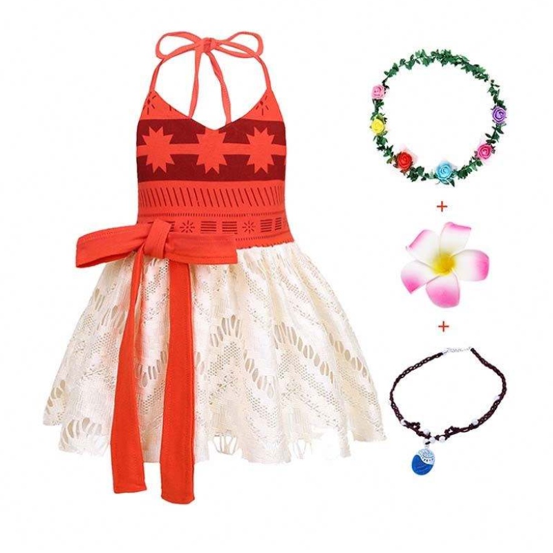 2022 Lovely Baby Girls Princess Adventure Honter Moana Cosplay Dress Up Clothes HCMO-004