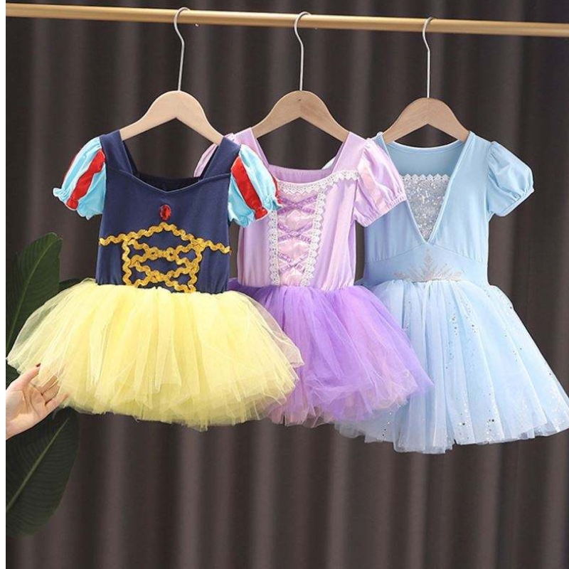 어린이 elsa Anna rapunzel 방백 화이트 투투 드레스 공주 의상 의상 어린이 소녀 공연 댄스 레오타드 발레 여자 아기 드레스