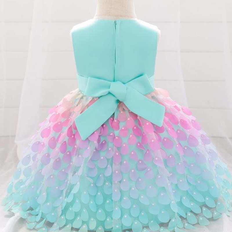 Baige Amazon Top Sale Mermaid Squin Baby Dress Princess Girls Party 생일 드레스 원피스 여자 파티 드레스