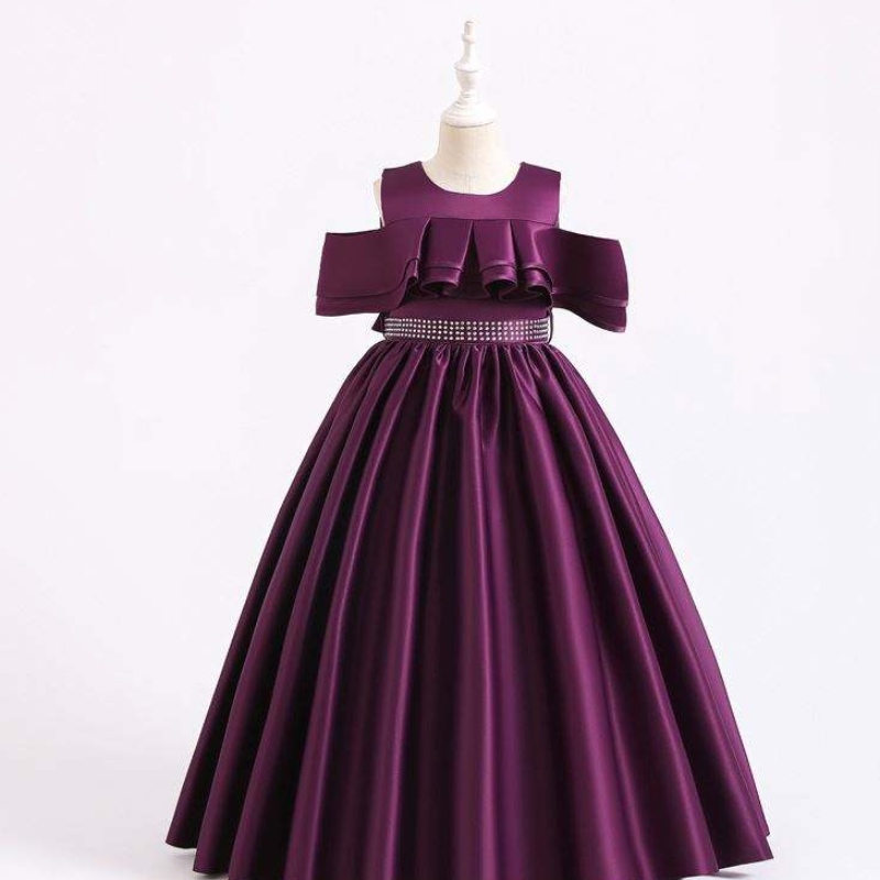 Baige Boutique New Girl Party Dresses Off-Shoulder Long Flower Evening Party Ball Gown 2058