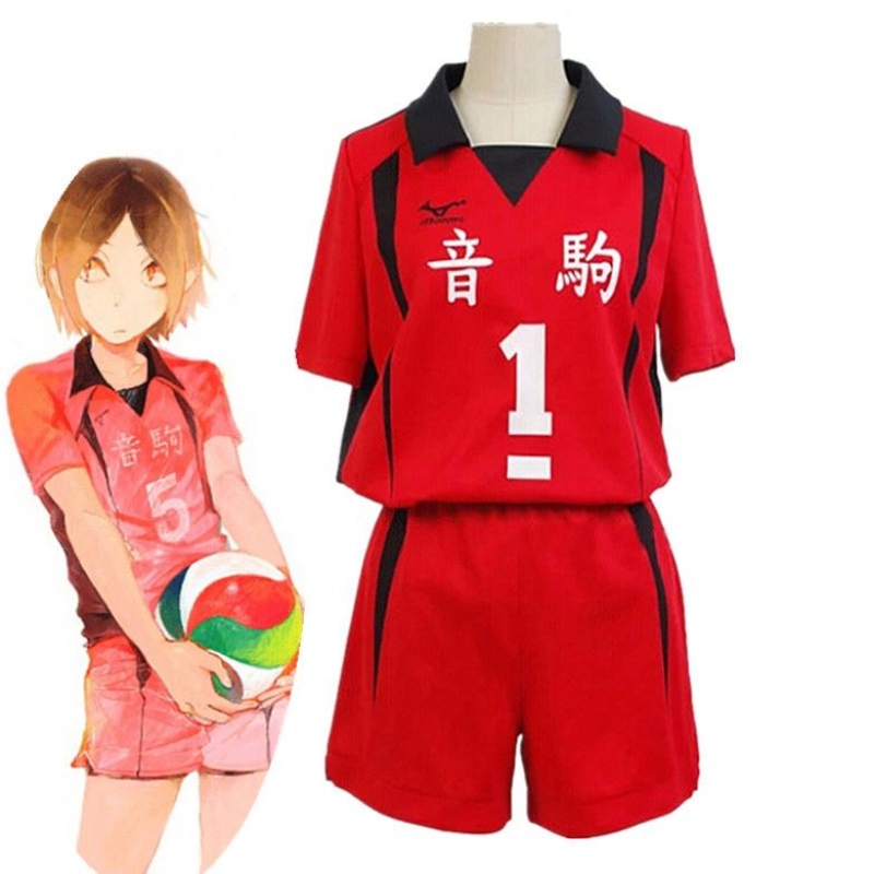 성인 Haikyuu Nekoma 고등학교#5 1 Kenma Kozume Kuroo Tetsuro Cosplay Haikiyu Volley Ball 팀 Jersey Sportswear Uniform